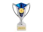 Coupe plastique argent/ bleu h.15cm