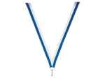 Ruban medaille bleu/blanc fin 80x1cm
