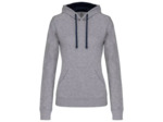 Sweatshirt capuche contrastée femme