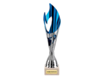 Coupe eco plas arg/bleu h 28 cm