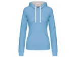 Sweatshirt capuche contrastée femme