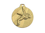 Medaille frappee fer or judo d 32 mm