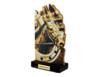 Trophee bois equitation h 22 cm