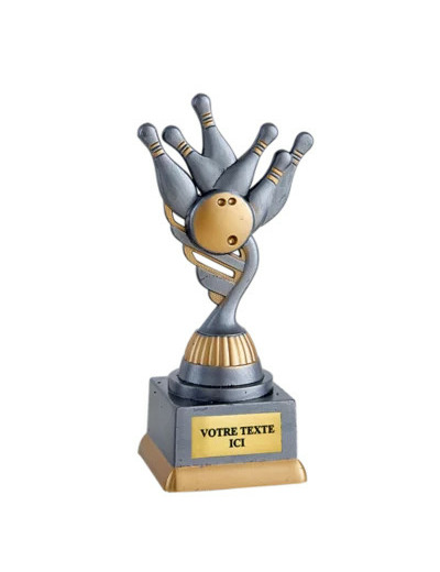 Trophee plastique bowling h 18 cm