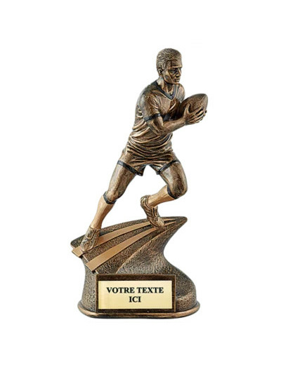 Trophee resine joueur rugby 3d h. 34 cm