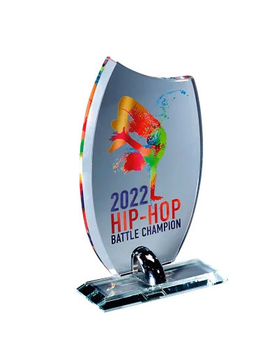Trophee verre epaisseur 10mm h.21cm