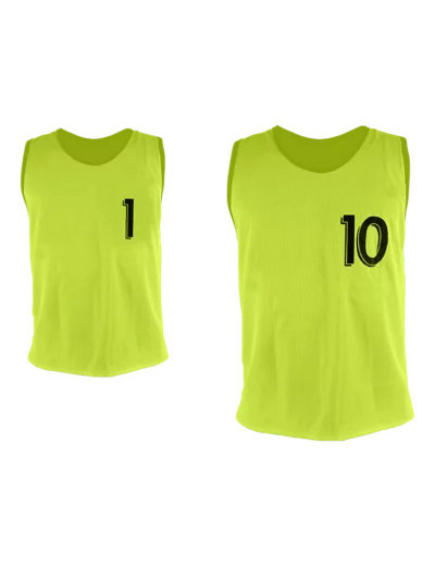 Lot de 10 chasubles numéro 1 à 10