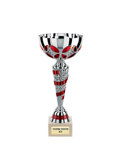 Coupe argt/rouge h.37cm diam160mm
