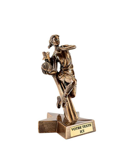 Trophee resine joueuse basket h. 20 cm