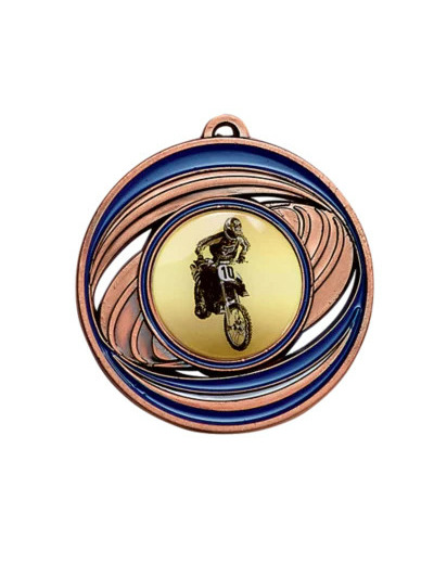 Medaille zamak diam50mm bronze/bleu