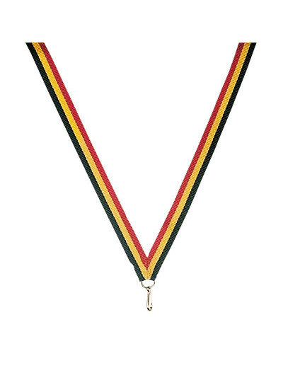 Ruban noir/jaune/rouge fin 80x1cm