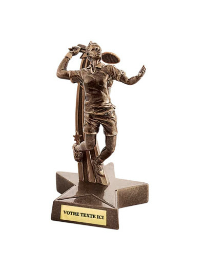 Trophee resine joueur badminton h. 22 cm