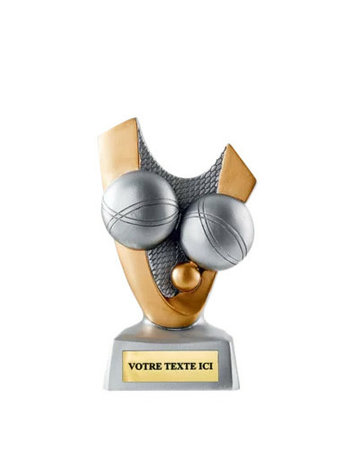Trophee resine boule de petanque h.12 cm