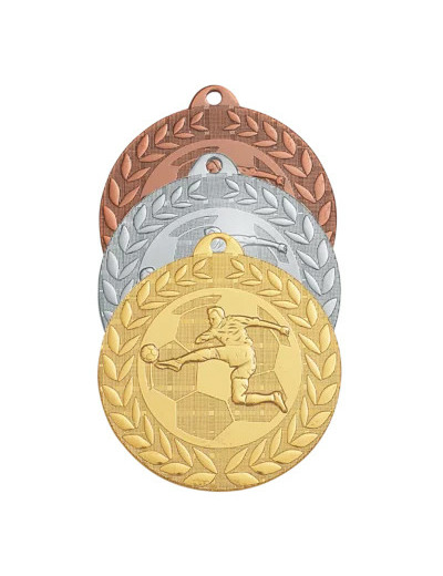 Medaille frappee fer foot 50mm or