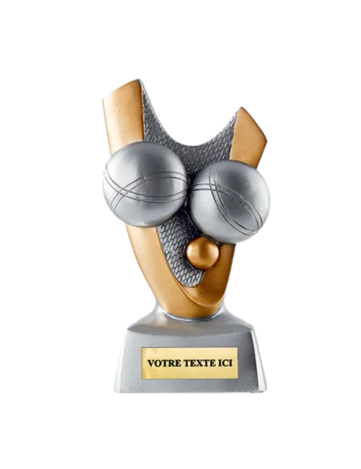 Trophee resine boule de petanque h.14 cm