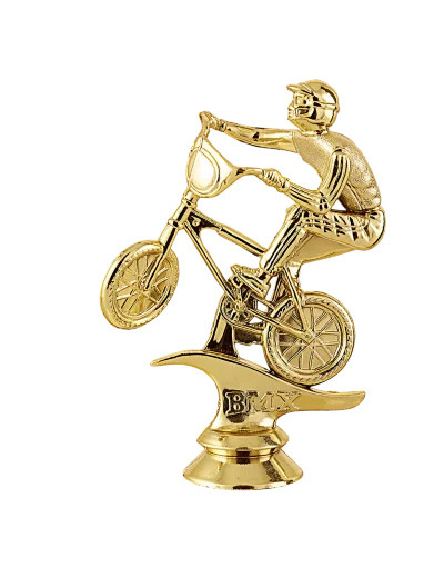 Sujet plastique or bicross h. 12cm