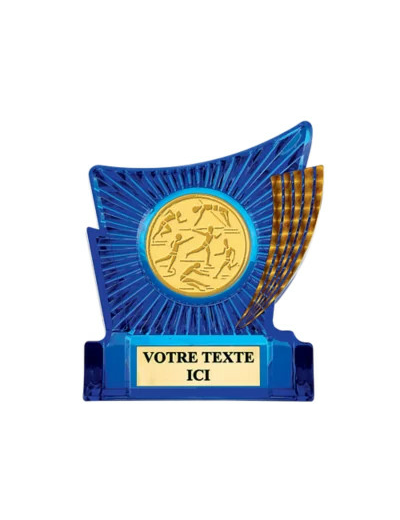 Trophee plastique bleu 13cm