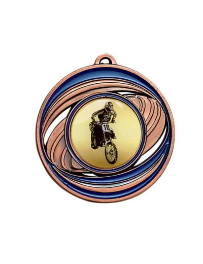 Medaille zamak diam50mm bronze/bleu