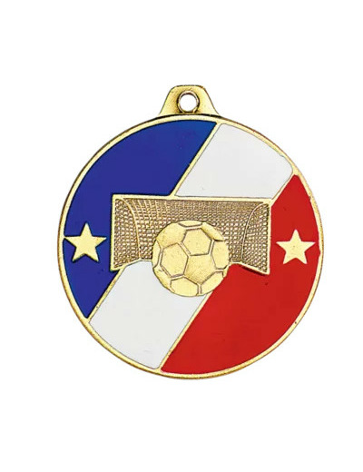 Medaille frappee fer foot 50mm or