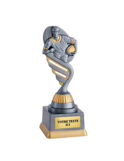 Trophee plastique rugby h 18 cm