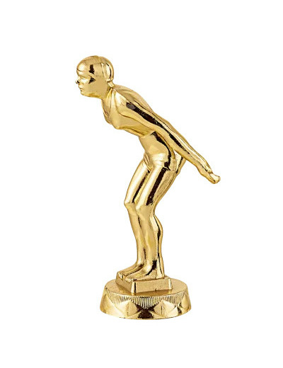 Sujet metal or natation fe h.10cm