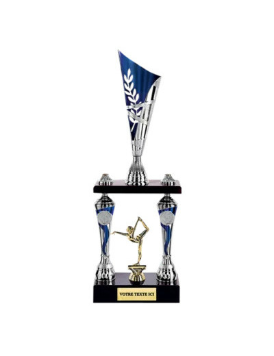 Trophee colonne arg/bleu h 55cm