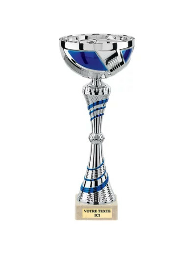 Coupe argt/bleu h.34cm bol