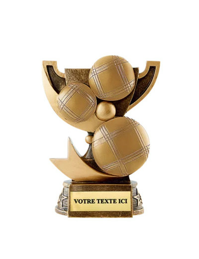 Trophee resine boule de petanque h.15 cm