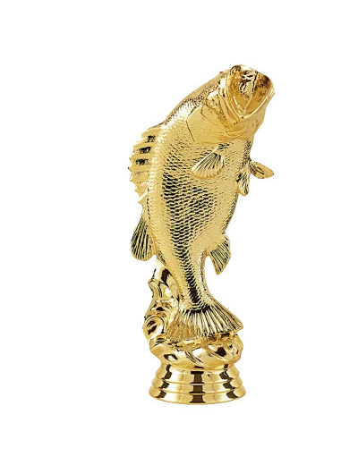 Sujet plastique poisson or h. 15cm