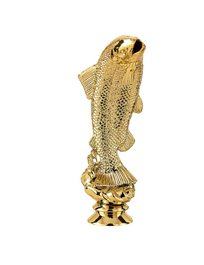 Sujet plastique or poisson h. 14cm