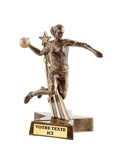 Trophee resine handball femme h. 21 cm