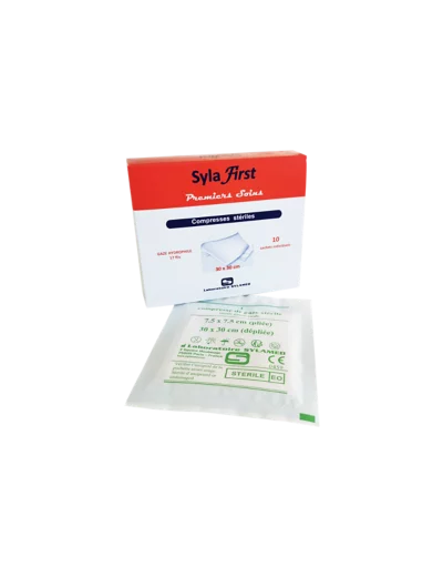 Lot de 10 compresses steriles