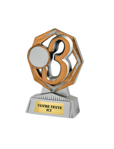 Trophee resine support eco argent/o