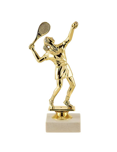 Trophee sujet plas or tennis h 18cm