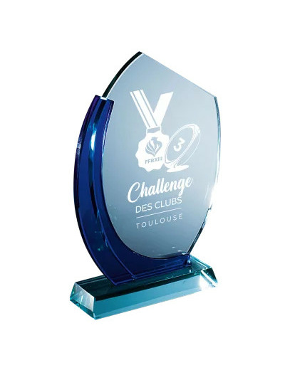 Trophee verre epaiss 10+10mm h.23cm