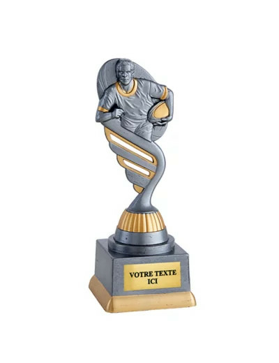 Trophee plastique rugby h 18 cm