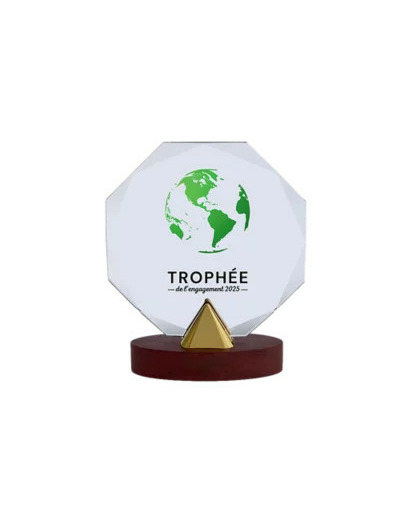 Trophee verre personnalisable trans