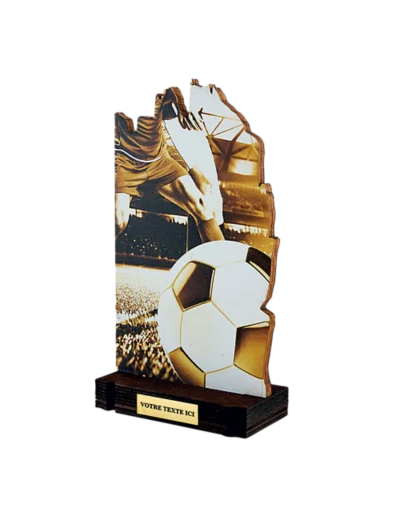 Trophee bois football h 22 cm