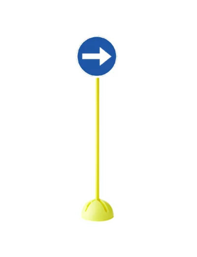 Panneau obligation de tourner a dr