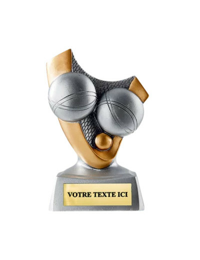 Trophee resine eco boule de petanqu h. 10cm