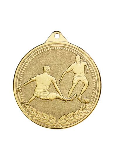 Medaille frappee fer foot 70mm or