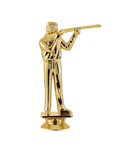 Sujet plastique or tir fusil h.13cm