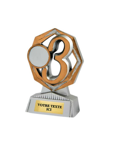 Trophee resine support eco argent/o