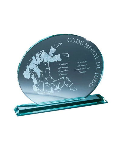 Trophee verre epaiss 10mm 25x21cm