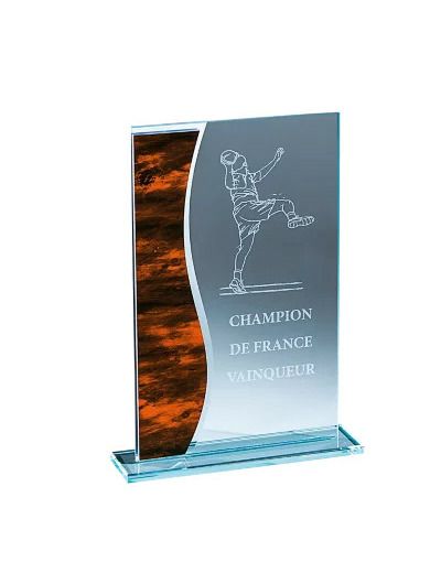 Trophee verre epaisseur 4mm h.21cm