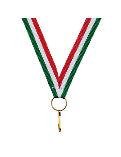 Ruban vert/blanc/rouge fin 80x1cm