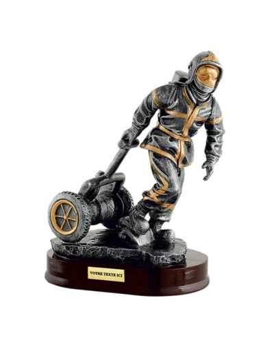 Resine pompier derouleur h. 28 cm