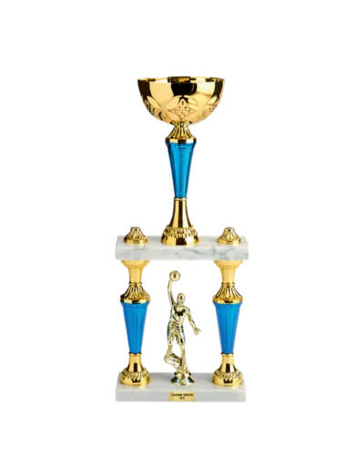 Trophee colonne or/bleu(e) hauteur