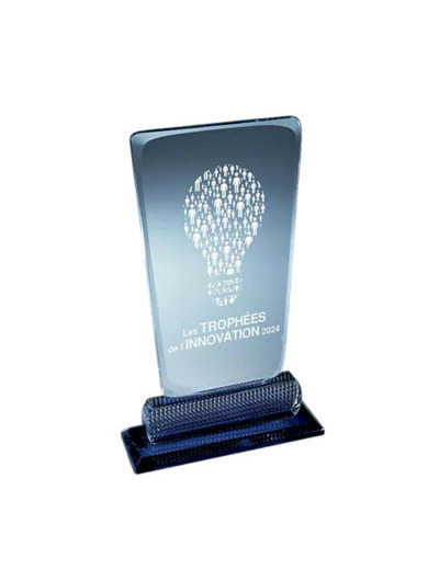 Trophee verre epais 10 mm h 24 cm