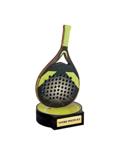Trophee bois padel h 20 cm